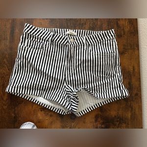 Striped High - Waisted Shorts